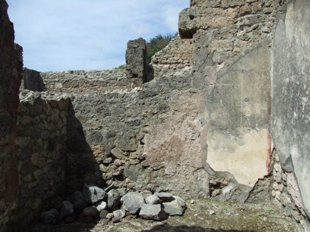 V.1.15 Pompeii. April 2009. North wall of Cubiculum.