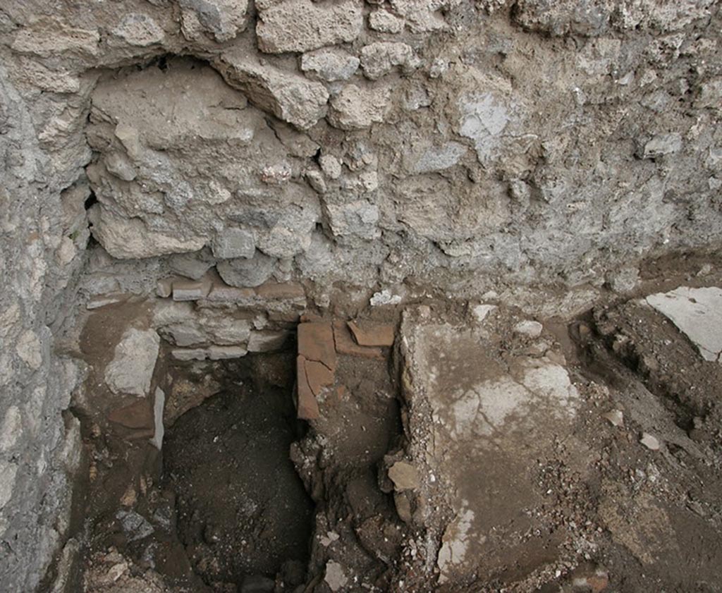 V.1.17 Pompeii. c.2005-2008.
Looking east across latrine in north-east corner of workshop. Photo by Hans Thorwid.
Photo courtesy of the Swedish Pompeii Project.