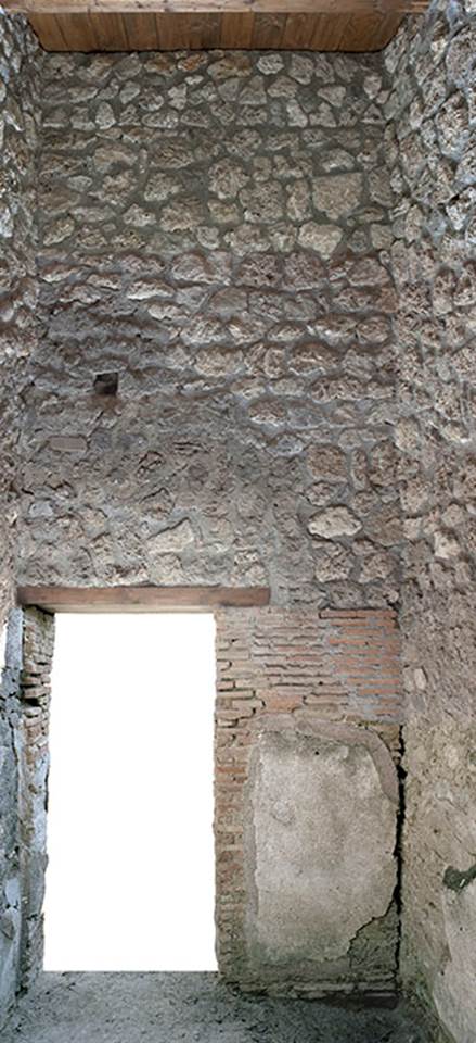 V.1.18 Pompeii. 2012. Room “c”. Photo by Hans Thorwid.
“South wall in 2012.
Restored parts of the wall photographed and merge with the lower part and floor line of earlier photos from 2005-07.”
Photo and words courtesy of The Swedish Pompeii Project.