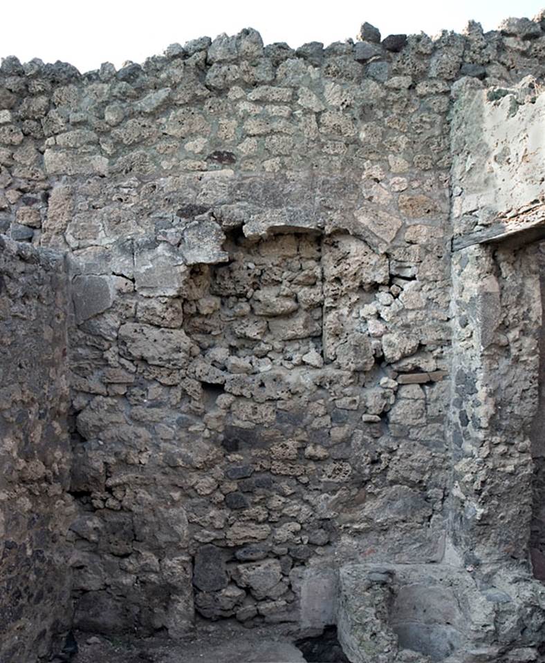 V.1.20 Pompeii. 2005. Room “d”.
North wall of kitchen. Photo by Hans Thorwid.
Photo courtesy of The Swedish Pompeii Project.
