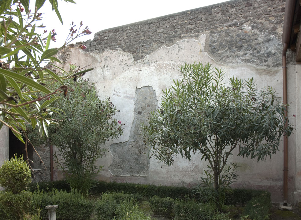 V.1.26 Pompeii. 2012? Room L, south wall of peristyle garden. Photo by Hans Thorwid.
Photo courtesy of The Swedish Pompeii Project.