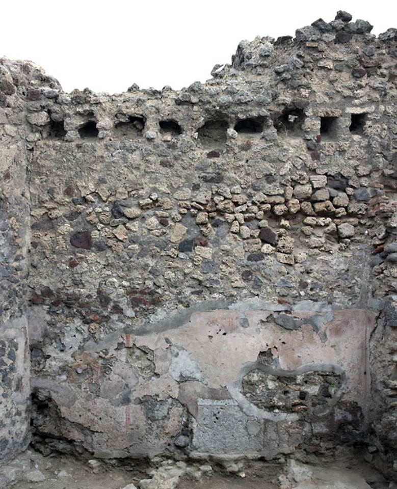 V.1.28 Pompeii. c.2008-10.  
East wall of room “d”, a room on north side of room “b”. Photo by Hans Thorwid.
Photo courtesy of The Swedish Pompeii Project.
