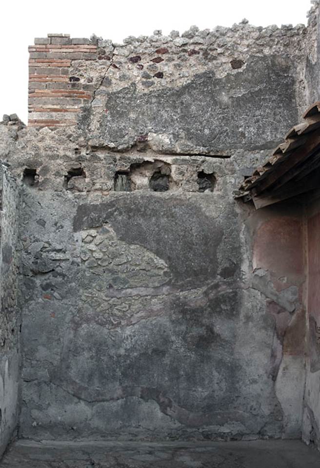 V.1.31 Pompeii. c.2009.
East wall of rear room 2. Photo by Hans Thorwid.
Photo courtesy of The Swedish Pompeii Project.