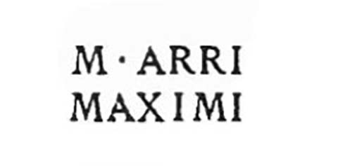 .2.1 Pompeii. According to Mau, this was inscribed on a tile found in the atrium.
See Mau, Bullettino dell�Instituto di Corrispondenza Archeologica (DAIR), 1885, p.158.
