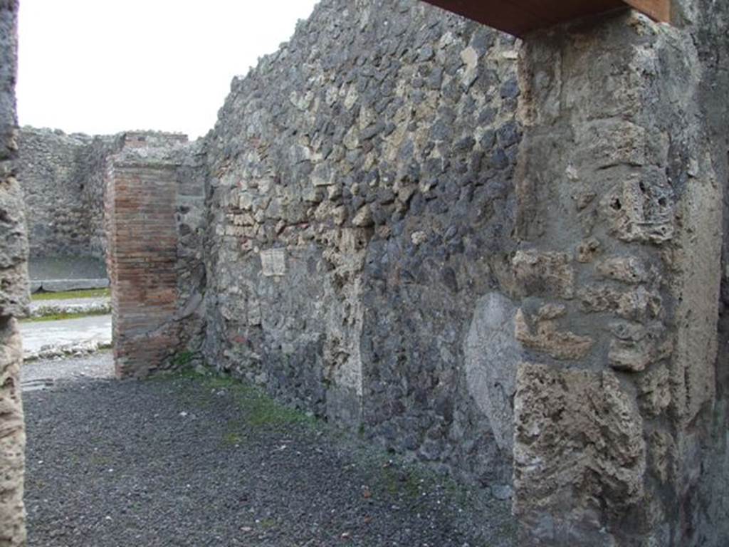 V.2.2 Pompeii. March 2009. West wall of shop.