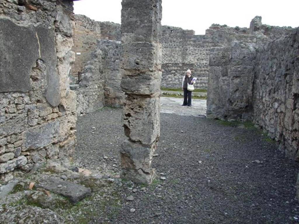 V.2.3 Pompeii. March 2009. Looking south from rear room. On the east side would have been the stairs to an upper floor.