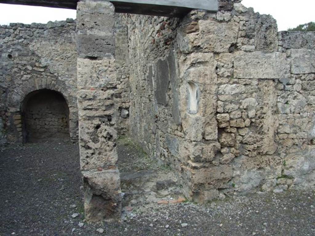 V.2.3 Pompeii. March 2009. Looking north to site of stairs to upper floor.