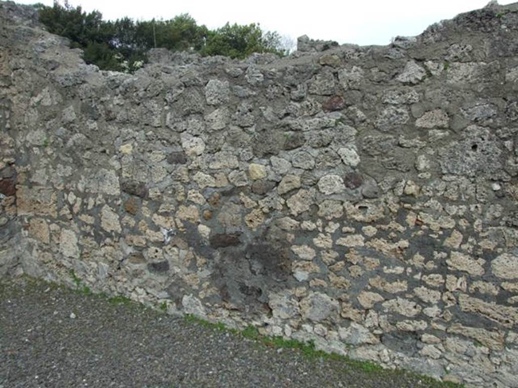 V.2.6 Pompeii. March 2009. East wall of shop.