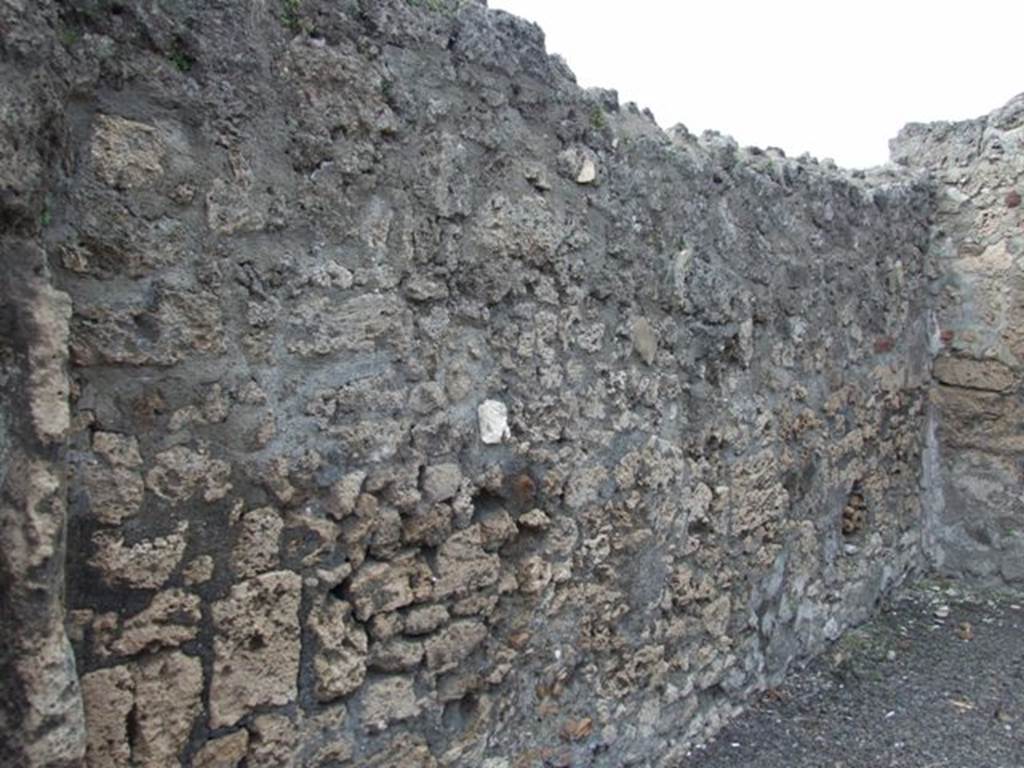 V.2.8 Pompeii. March 2009. West wall of shop.