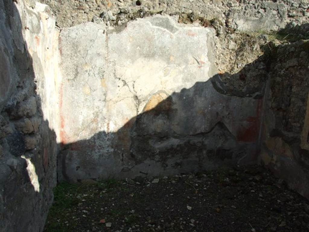 V.2.10 Pompeii. December 2007. Room 9, cubiculum. Looking east.
According to NdS, this cubiculum had walls with a red background, and on these were found four paintings
Daedalus and Icarus (Naples Archaeological Museum. Inventory number 9245) was found on the north wall (on right).
Sanctuary of Diana/Isis with Hippolytus was found on the south wall.
Marsyas, Minerva and the Muses (Naples Archaeological Museum inventory number 120626) was found on the east wall.
A painting of Hercules and the Hesperides was found on the west wall.
See Notizie degli Scavi, 1891, (p.269 onwards).
See Schefold, K., 1957. Die Wande Pompejis. Berlin: De Gruyter. (p.72)
See Peters, W.J.T. (1963): Landscape in Romano-Campanian Mural Paintings. The Netherland, Van Gorcum & Comp. (p.82-84 & Pls.68-71)