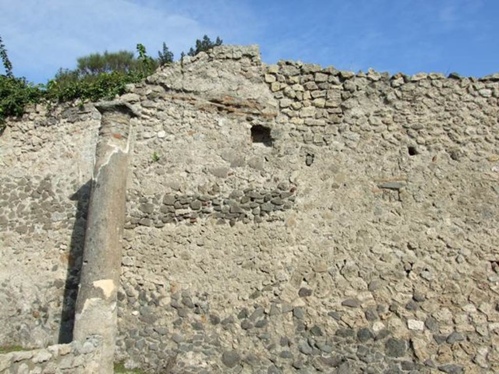 V.2.10 Domus of Paccia. Column in north of peristyle next to east wall.