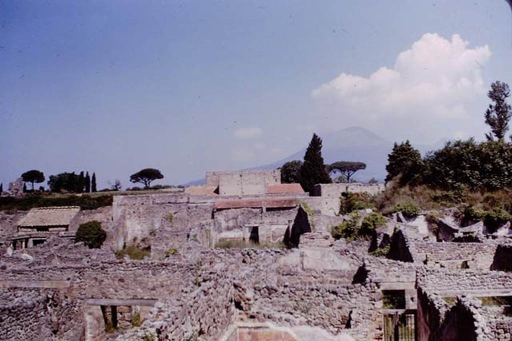 V.2.10 Pompeii, in centre. Pompeii. 1964. Looking north from IX.5. Photo by Stanley A. Jashemski.
Source: The Wilhelmina and Stanley A. Jashemski archive in the University of Maryland Library, Special Collections (See collection page) and made available under the Creative Commons Attribution-Non Commercial License v.4. See Licence and use details.
J64f1270