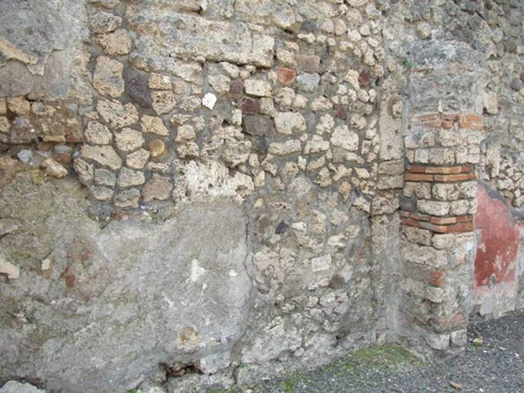 V.2.14 Pompeii. March 2009. West wall of shop.