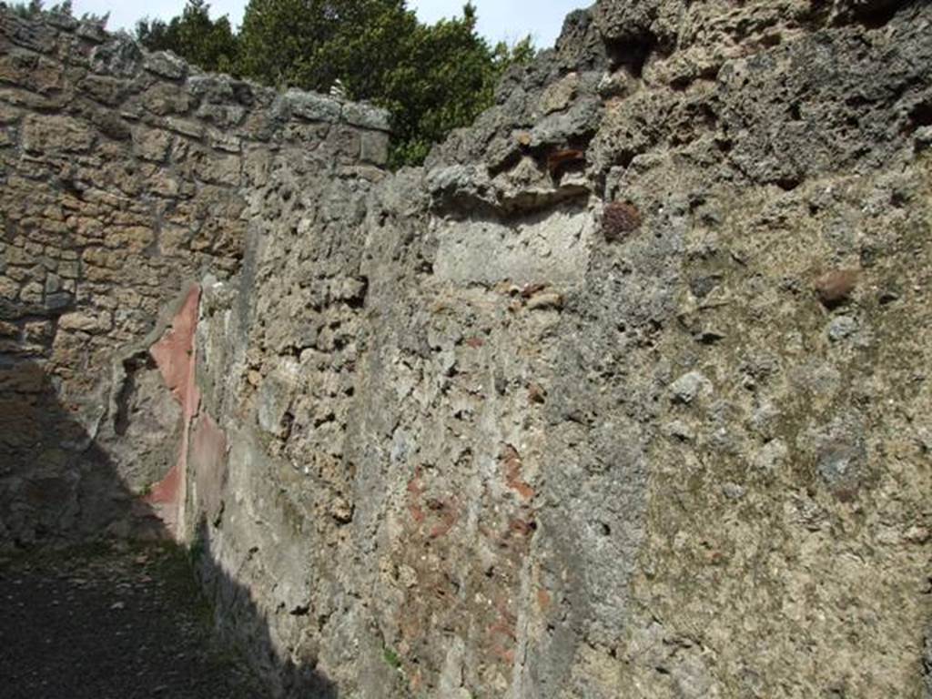 V.2.14 Pompeii. March 2009. East wall of rear room. On this wall was a wall painting of Ulysses and Circe. Now in Naples Archaeological Museum. Inventory number 119689.