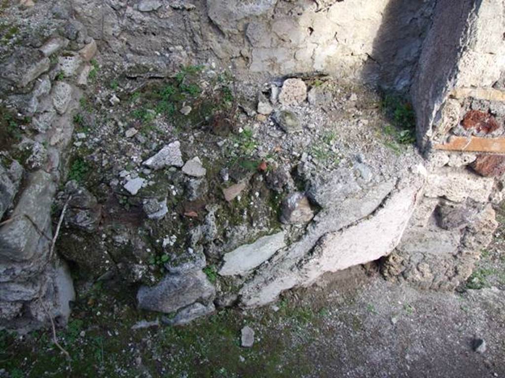 V.2.15 Pompeii. December 2007. Room 9. Masonry table to south of oven on east wall.
