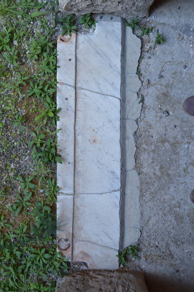 V.2.h Pompeii. October 2017. Room ‘i’, detail of marble threshold of doorway.
Foto Taylor Lauritsen, ERC Grant 681269 DÉCOR.