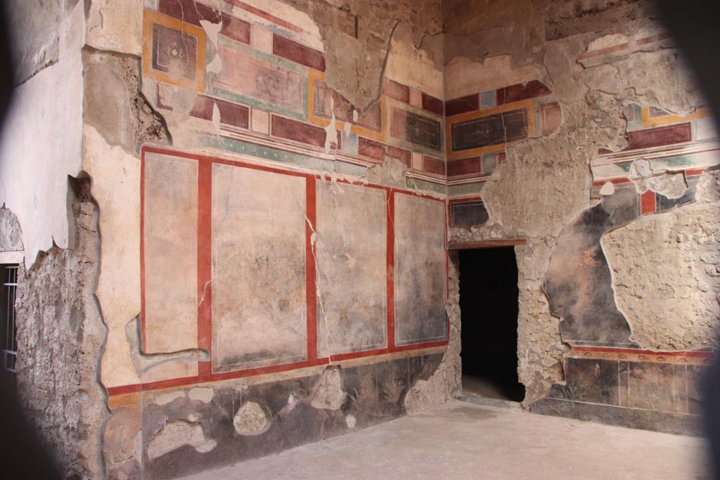 V.2.i Pompeii. October 2023. Room 1, north-east corner of atrium with doorway to room 3, centre right. Photo courtesy of Klaus Heese.