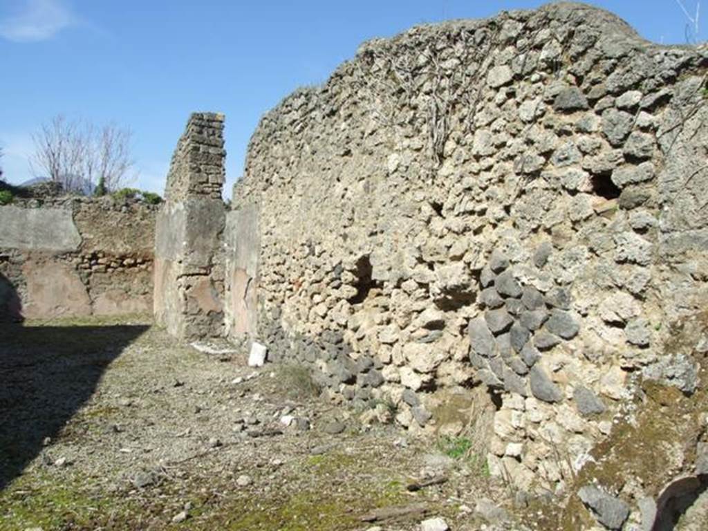 V.3.7 Pompeii. March 2009. Garden area. East wall. Looking north.