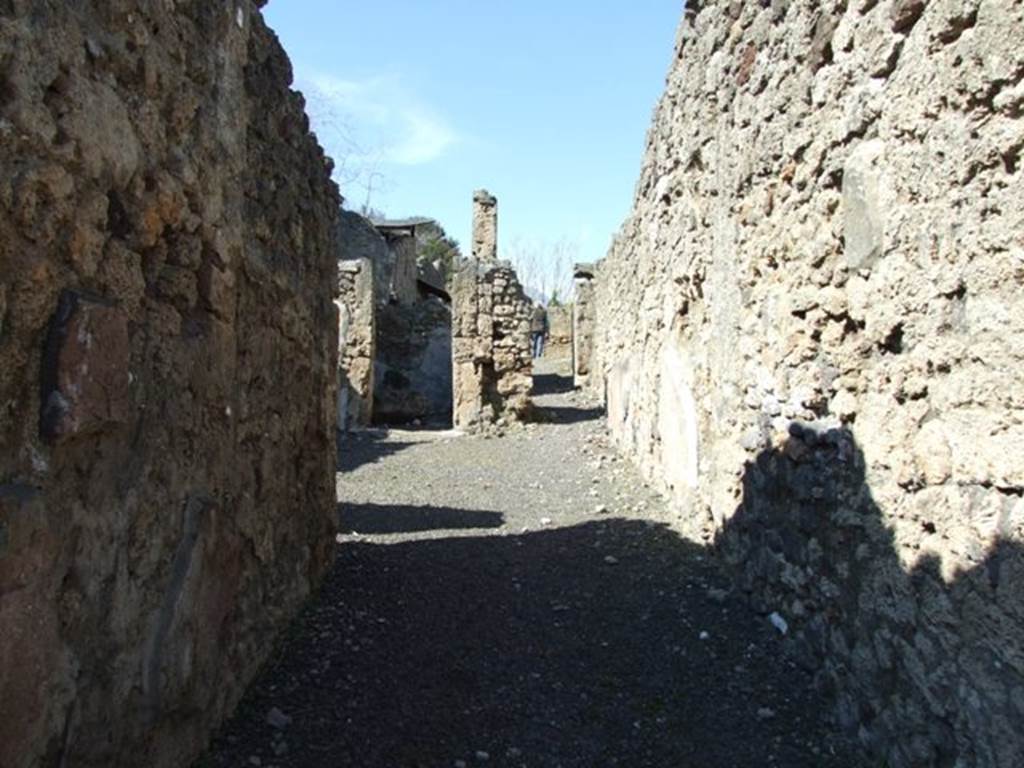 V.3.7 Pompeii. March 2009. Wide vestibule leading north to atrium, without side rooms.