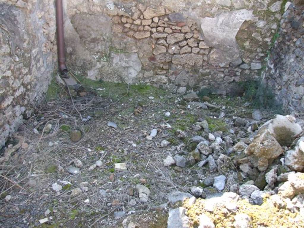 V.3.7 Pompeii. March 2009. Cubiculum. South west corner and West wall.