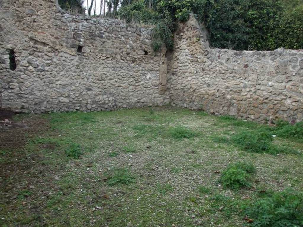 V.3.8 Pompeii. December 2007. Area at rear on the north side, north-west corner. Jashemski identifies this as garden (b).
See Jashemski, W. F., 1993. The Gardens of Pompeii, Volume II: Appendices. New York: Caratzas. (p.114).