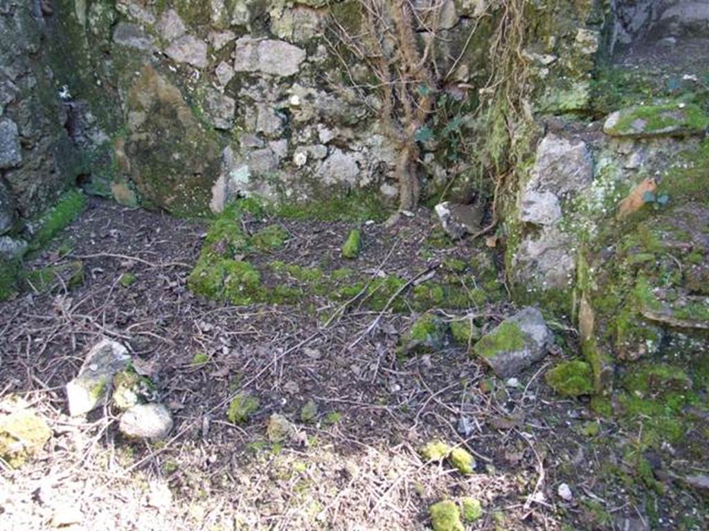 V.3.11 Pompeii. March 2009. East side of aedicula nymphaeum, site of couch of biclinium.
