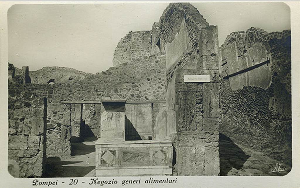 V.4.7 Pompeii. Postcard dated 8th March 1927 showing Bacchus and Silenus painting in situ.
Photo courtesy of Rick Bauer.