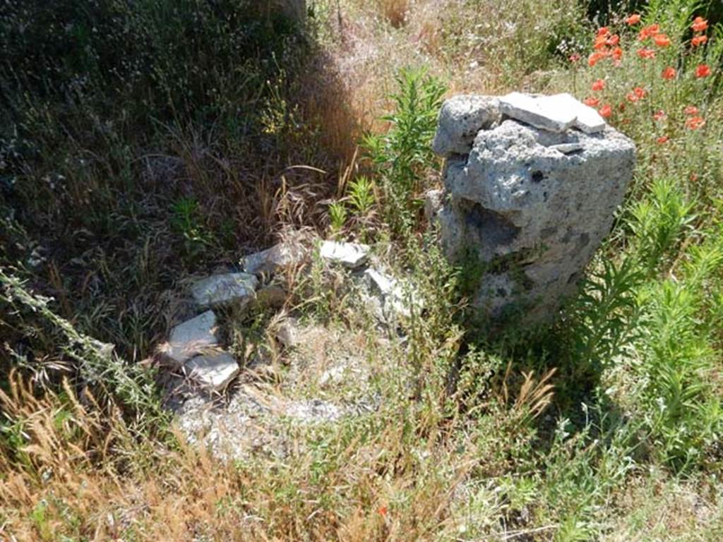 V.4.9 Pompeii. May 2017. Pillar on north-west corner of impluvium in atrium, with remains of cistern. Photo courtesy of Buzz Ferebee.