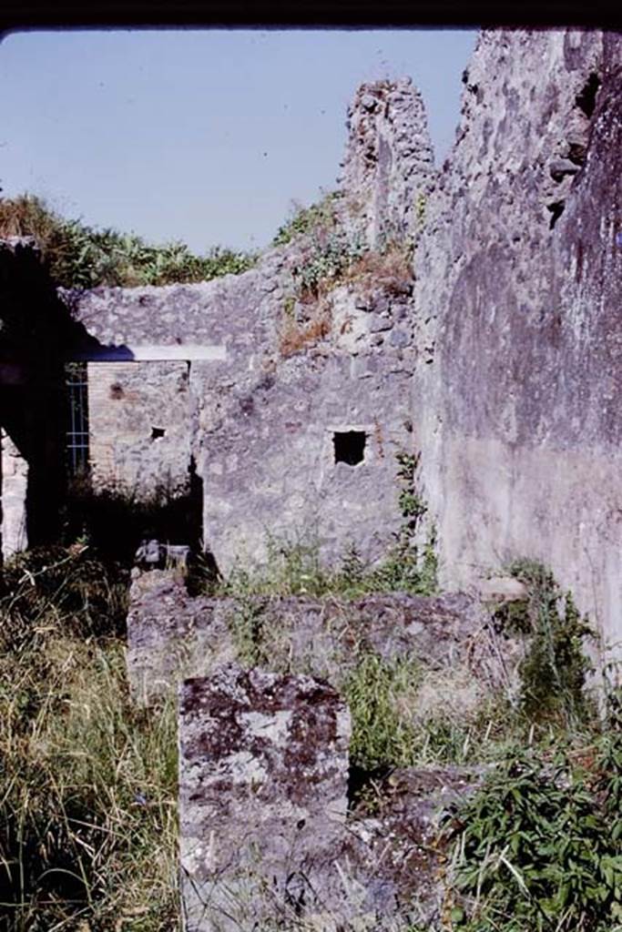 V.4.10 Pompeii, 1978. Looking east to entrance from rear of house. Photo by Stanley A. Jashemski.
Source: The Wilhelmina and Stanley A. Jashemski archive in the University of Maryland Library, Special Collections (See collection page) and made available under the Creative Commons Attribution-Non Commercial License v.4. See Licence and use details. J78f0280