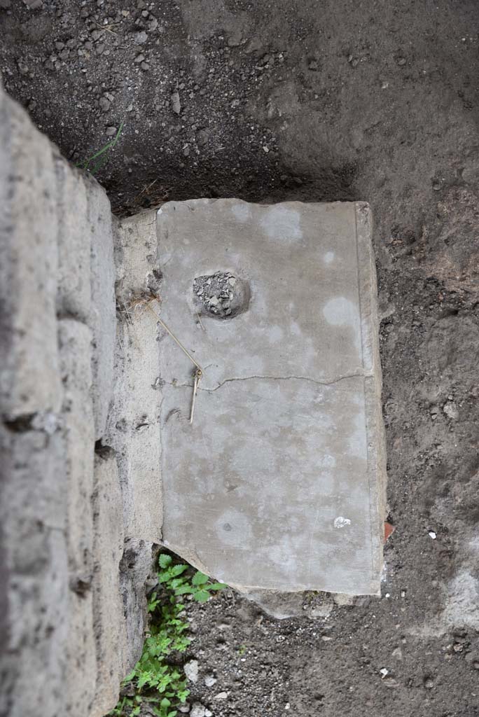 V.4.a Pompeii. March 2018. Room t, detail from east side (left) of doorway.
Foto Annette Haug, ERC Grant 681269 DÉCOR.