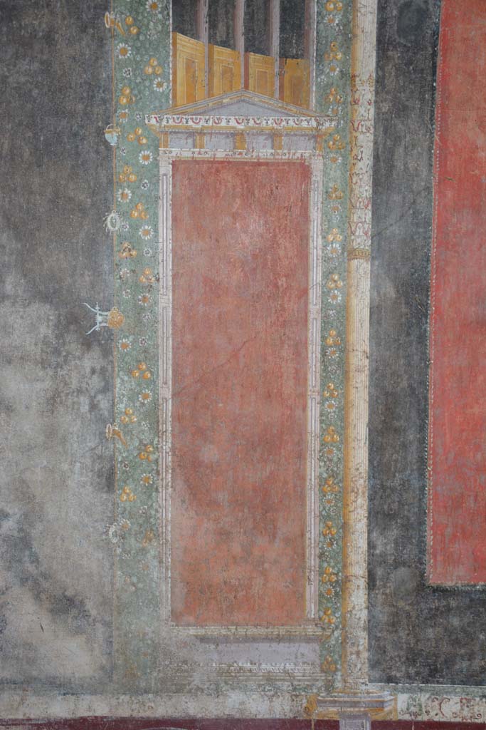 V.4.a Pompeii. March 2018.
Room ‘h’, lower part of the separating panel on east end of south wall.
Foto Annette Haug, ERC Grant 681269 DÉCOR.