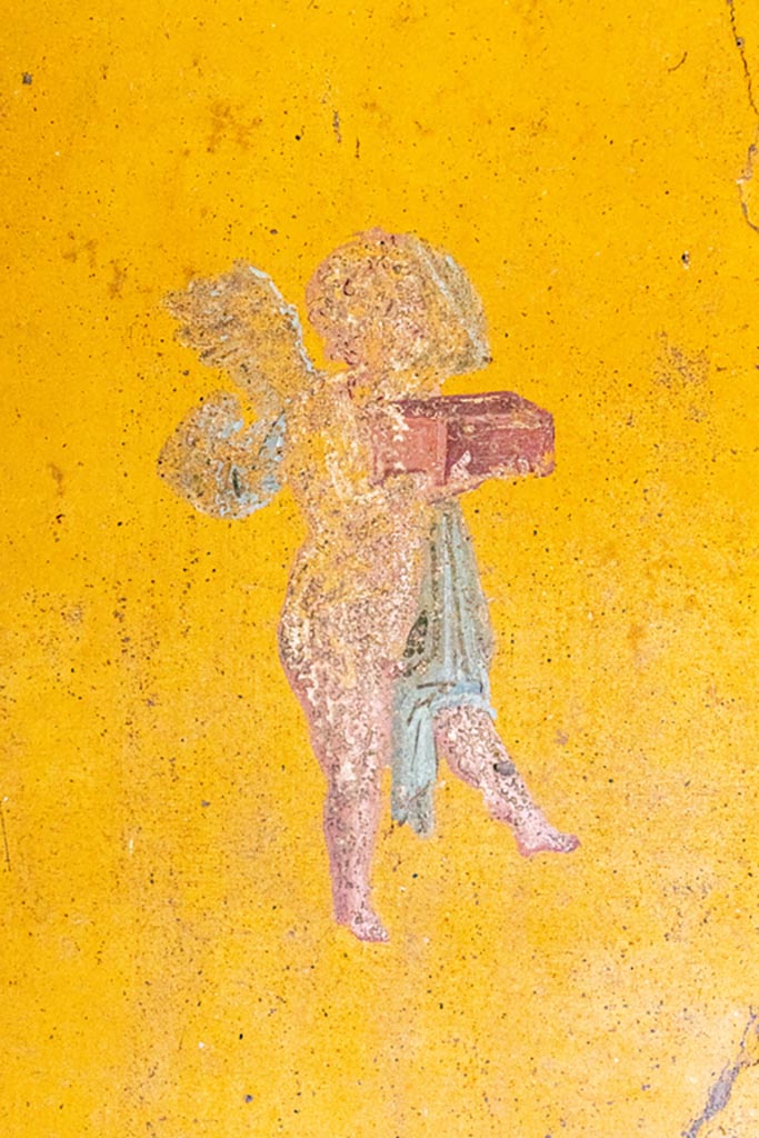 V.4.a Pompeii. October 2023.
Room ‘i’, detail from east end of south wall of cubiculum. Photo courtesy of Johannes Eber.