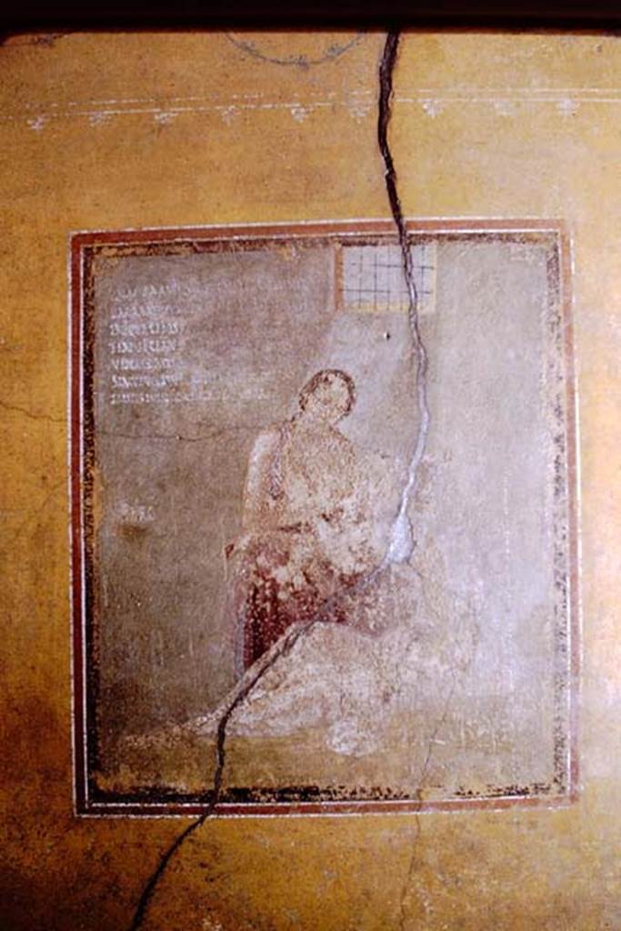 V.4.a Pompeii. 1968. Wall painting from south wall of cubiculum to right of tablinum. Photo by Stanley A. Jashemski.
Source: The Wilhelmina and Stanley A. Jashemski archive in the University of Maryland Library, Special Collections (See collection page) and made available under the Creative Commons Attribution-Non Commercial License v.4. See Licence and use details.
J68f0673