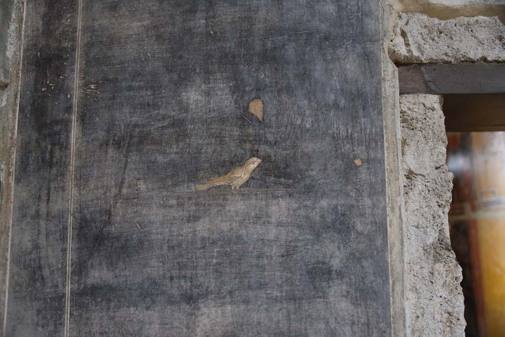 V.4.a Pompeii. March 2018. Room ‘b’, painted bird in centre of panel of south wall in south-east corner of atrium.
Foto Annette Haug, ERC Grant 681269 DÉCOR.