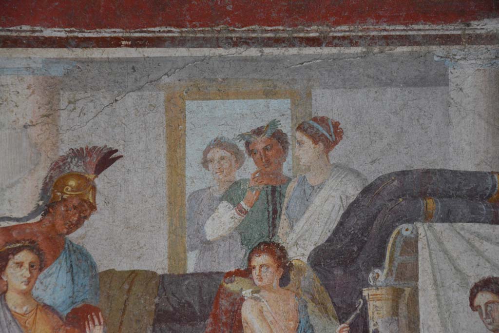 V.4.a Pompeii. March 2018. Room ‘h’, detail from central panel on north wall.
Foto Annette Haug, ERC Grant 681269 DÉCOR.