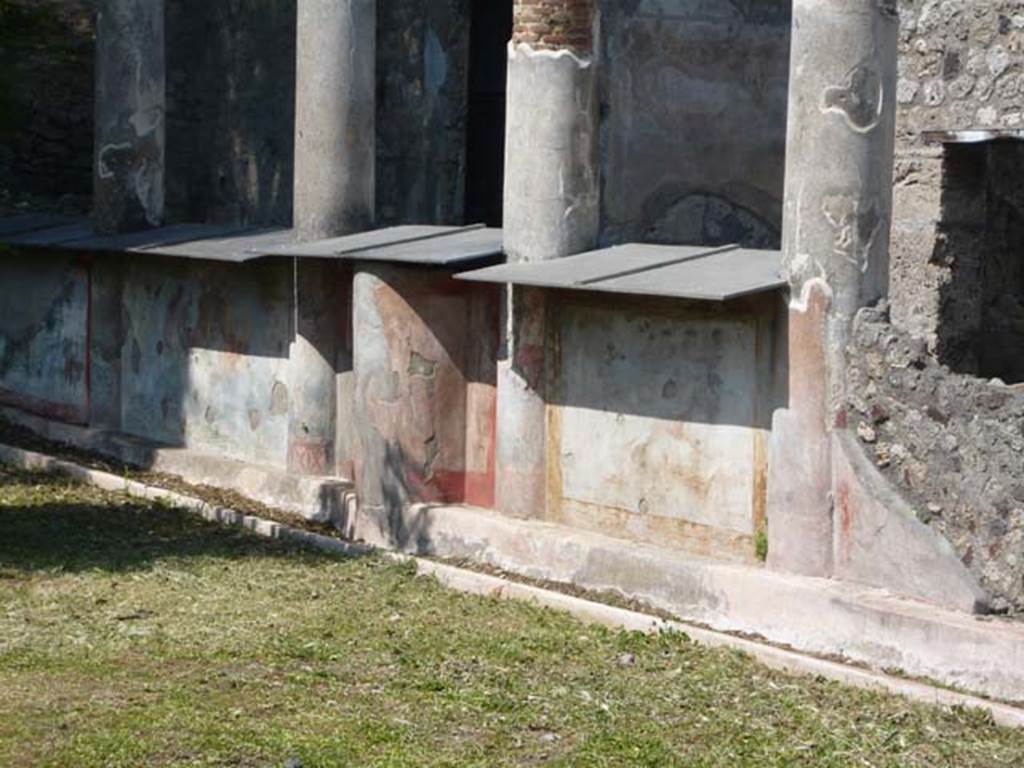 V.5.3 Pompeii. May 2012. Room 7, looking north along east painted wall on peristyle.
Photo courtesy of Buzz Ferebee.