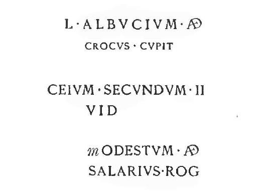 V.6.1 Pompeii. Graffiti from exterior pillar on north side of entrance doorway.
Found on the white rustic plaster, immediately above the zoccolo, and painted in red.
See Notizie degli Scavi, 1906, (p.156).
