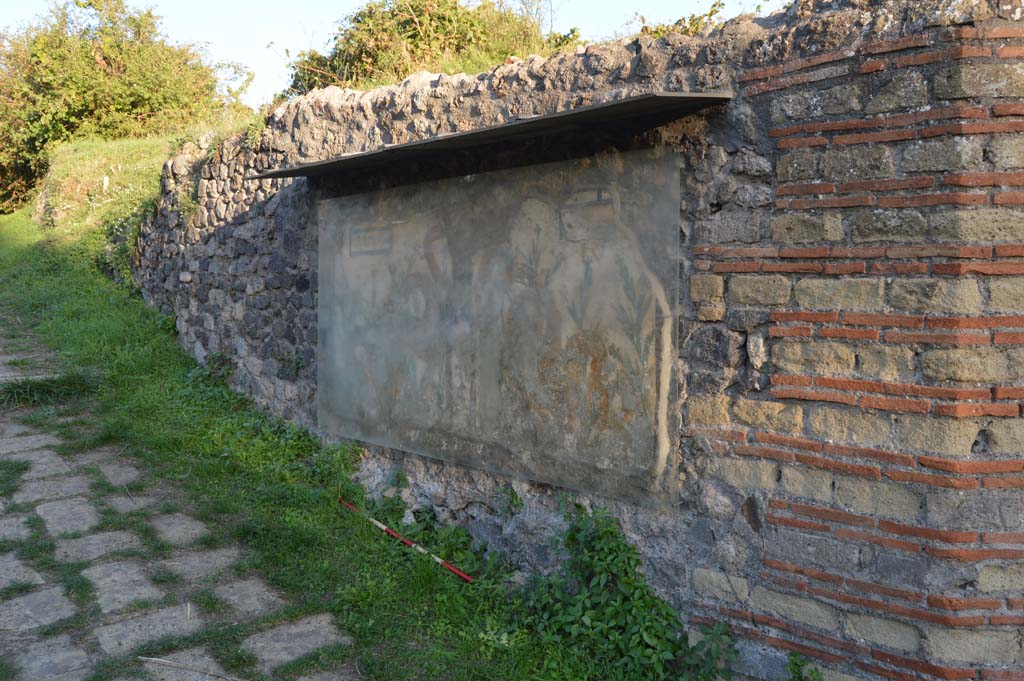 V.6.19 Pompeii. October 2017. Looking south-east towards painted street shrine.
Foto Taylor Lauritsen, ERC Grant 681269 DÉCOR.