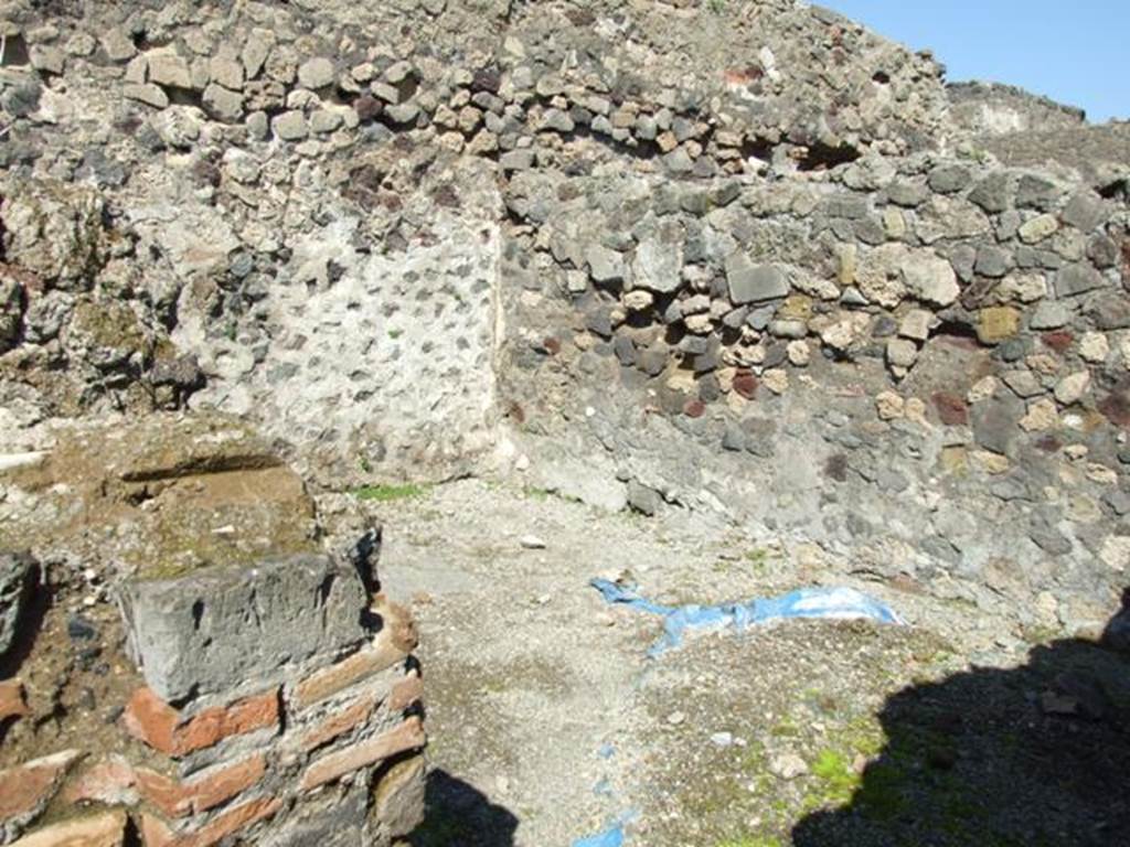 VI.1.2 Pompeii. March 2009. Third room on north side. East wall.