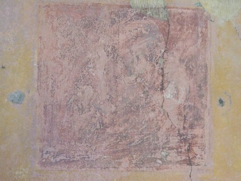 VI.1.10 Pompeii. December 2007. Room 9, south wall of room to south of garden.
Remains of the painting of a man sitting with a writing tablet in his hand, opposite him are 2 girls, one sitting, the other standing; the latter holds a roll of papyrus.
See Mau, A., 1907, translated by Kelsey F. W. Pompeii: Its Life and Art. New York: Macmillan. (p. 281).