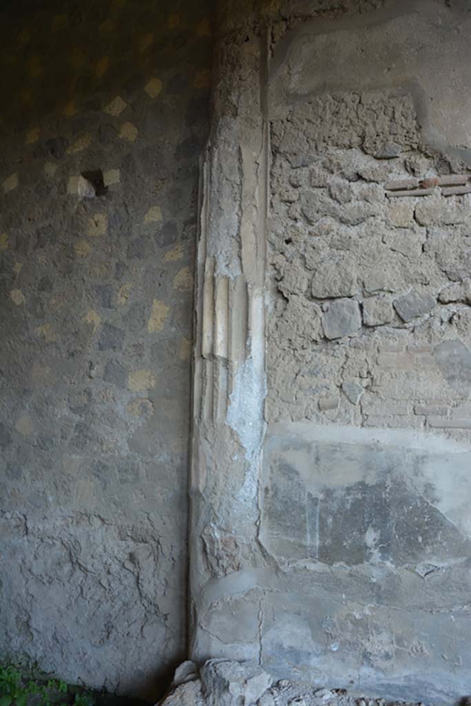 VI.2.4 Pompeii. March 2019.
Detail from north wall of outer small room in north-west corner, near summer triclinium.
Foto Annette Haug, ERC Grant 681269 DÉCOR.