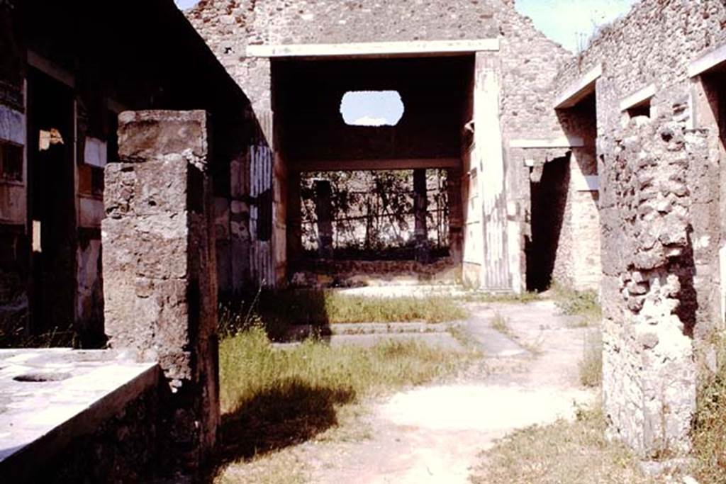 VI.2.4 Pompeii. 1964. Looking east across atrium and impluvium from entrance corridor.
Photo by Stanley A. Jashemski.
Source: The Wilhelmina and Stanley A. Jashemski archive in the University of Maryland Library, Special Collections (See collection page) and made available under the Creative Commons Attribution-Non Commercial License v.4. See Licence and use details.
J64f1822