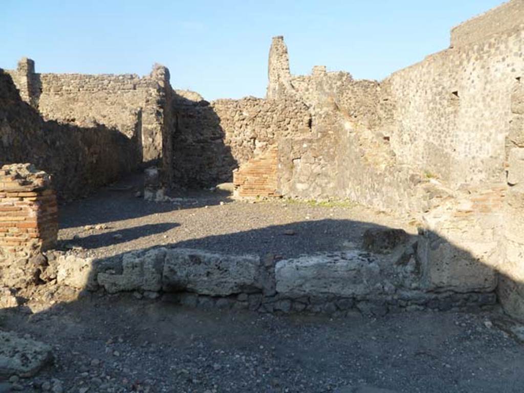 VI.2.7 Pompeii. May 2011. Looking east towards shop entrance. Photo courtesy of Michael Binns.