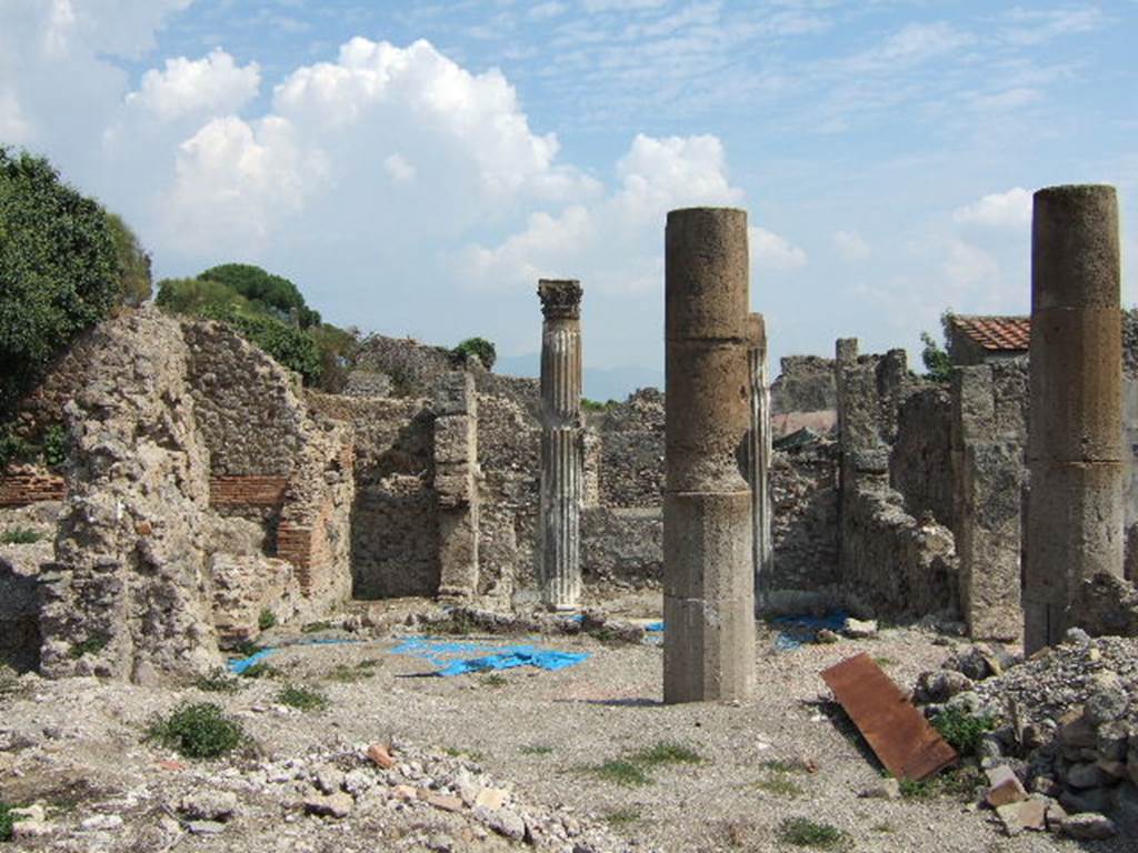 VI.2.18 September 2005. Looking east across garden area. According to Jashemski, this old Samnite house with a garden at the rear had been converted into a stable and caupona. See Jashemski, W. F., 1993. The Gardens of Pompeii, Volume II: Appendices. New York: Caratzas. (p.122)