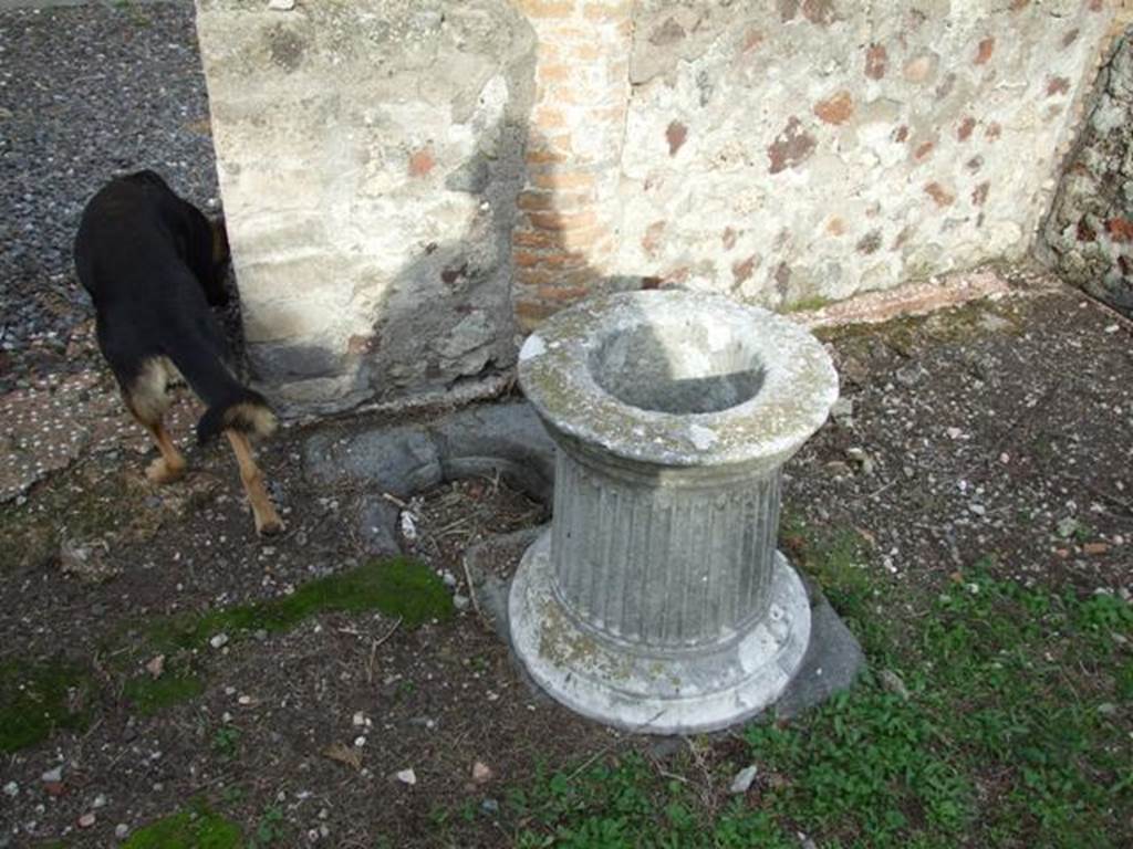 VI.2.22 Pompeii. December 2007. Cistern head and marble puteal near entrance to north portico.