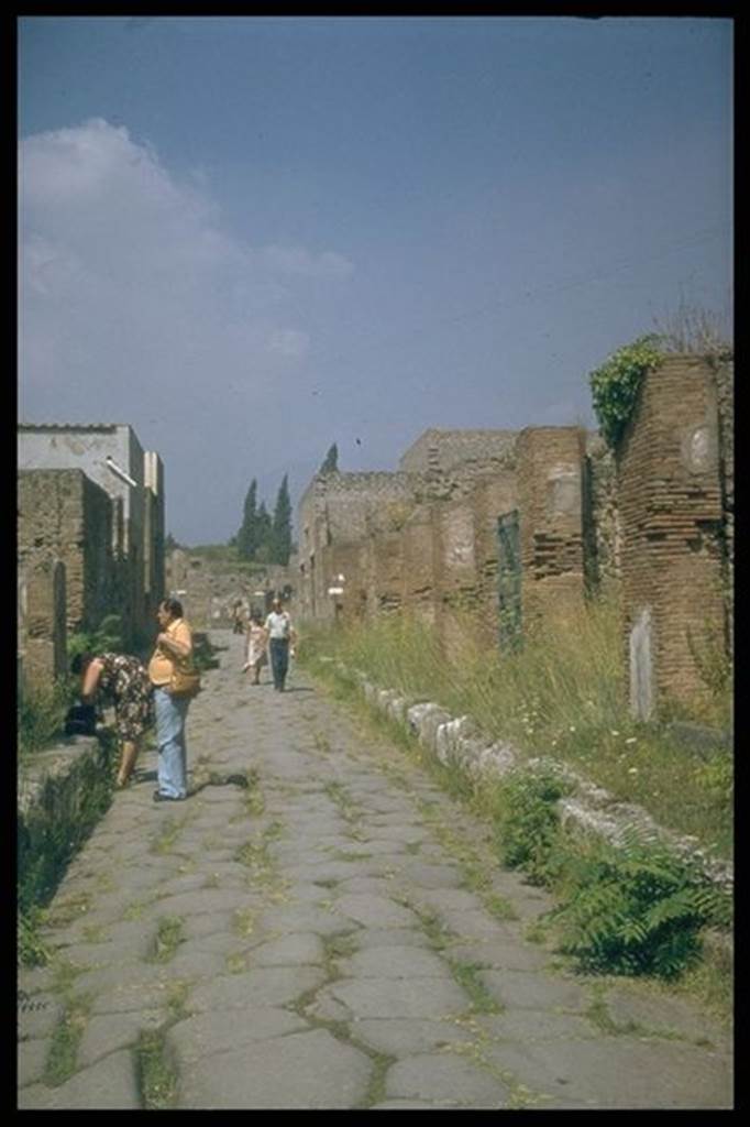 VI.3.9 Pompeii. Looking north along Via Consolare, from outside V.3.9, on the right. Photographed 1970-79 by Günther Einhorn, picture courtesy of his son Ralf Einhorn.