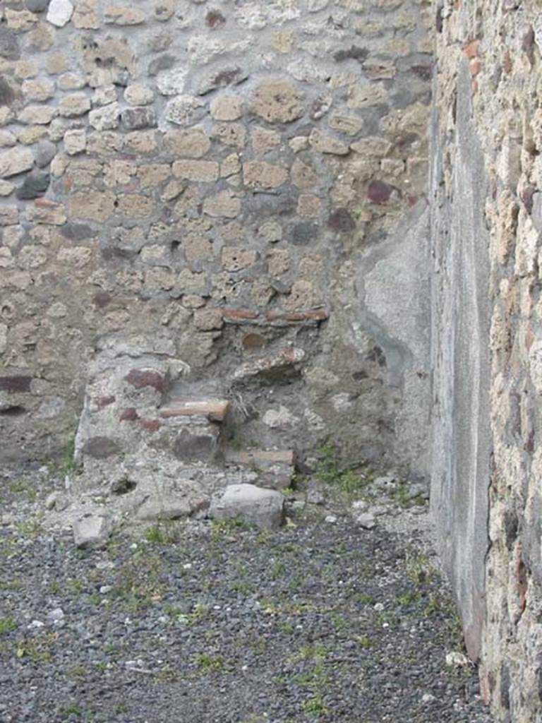 VI.3.18 Pompeii. May 2003. Looking towards north-east corner and remains of steps to the upper floor. Photo courtesy of Nicolas Monteix.