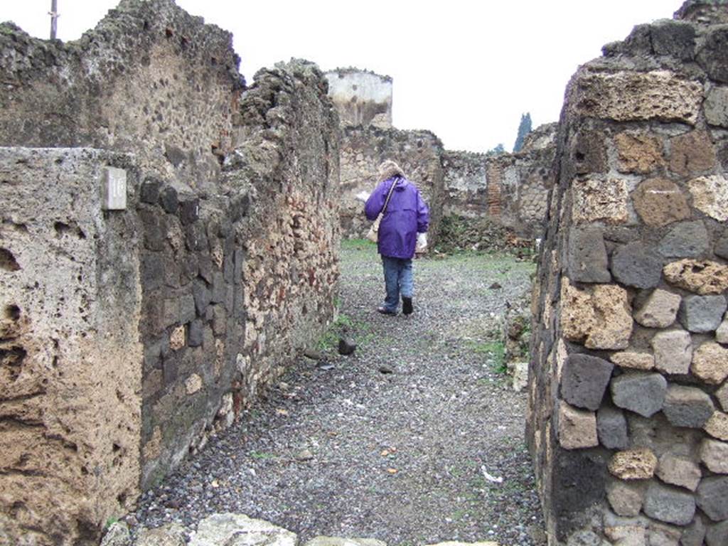 VI.4.10 Pompeii. December 2005. Entrance, looking north along fauces.
