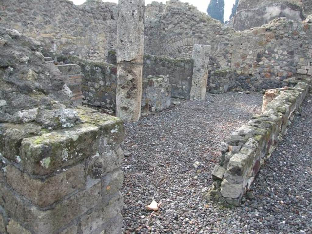 VI.5.3 Pompeii. December 2007. Looking south-west across room 19.
According to Fiorelli, this area had another three smaller rooms, preceeded by an area with a lean-to roof.