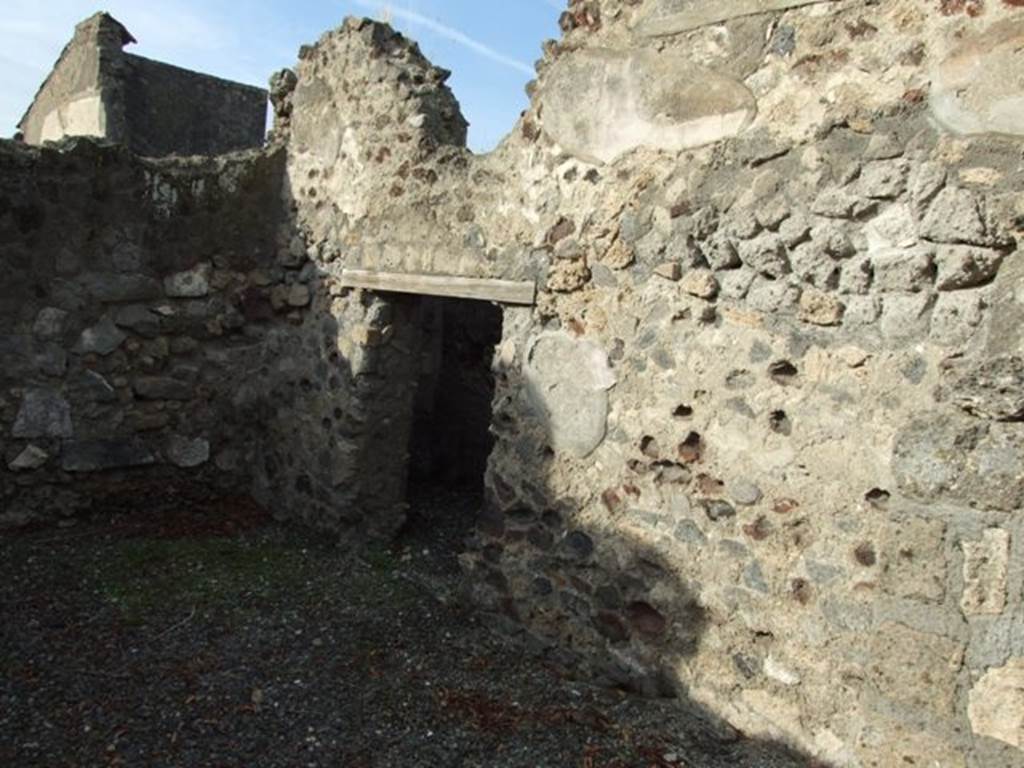 VI.5.4 Pompeii. December 2007. Doorway to small room or repository on north wall of room 8. 07.